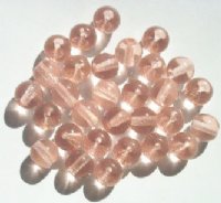 25 10mm Transparent Rose Round Beads